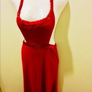 Red evening dress